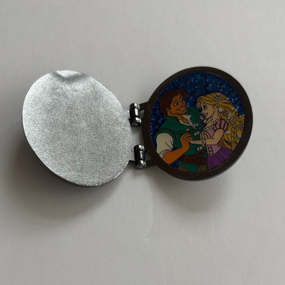 Disney Princess Loungefly 3D Locket Pin with Rapunzel and Flynn from Tangled